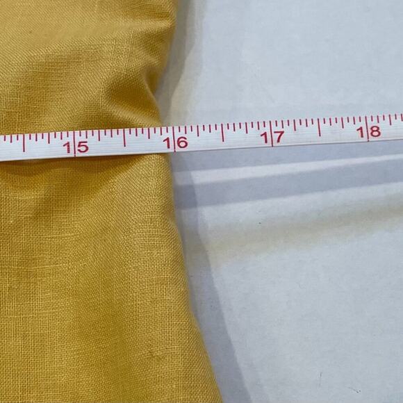 Yellow/Gold Linen Blend Tiered Short Sleeve Sheath Dress, Size 10 - Picture 11 of 12